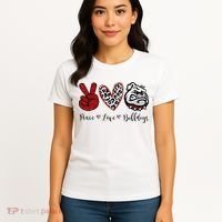 Peace Love Bulldogs Women's T-Shirt thumb 4