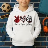 Peace Love Bulldogs Kids Hoodie thumb 2