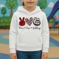 Peace Love Bulldogs Kids Hoodie thumb 3