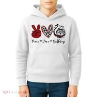 Peace Love Bulldogs Kids Hoodie thumb 4
