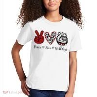 Peace Love Bulldogs Kids T-Shirt thumb 2