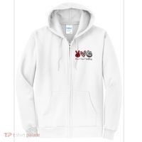 Peace Love Bulldogs Full Zip Hoodie thumb 0