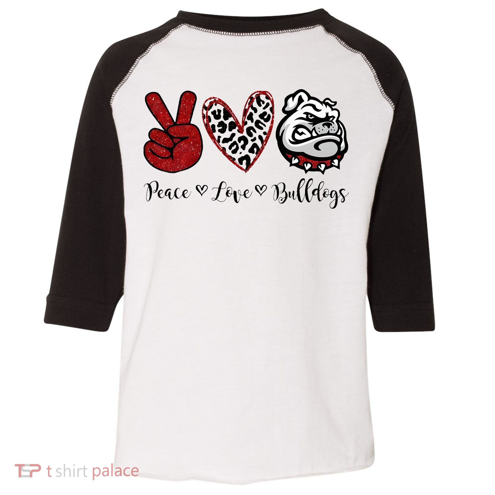 Peace Love Bulldogs Toddler Fine Jersey T-Shirt