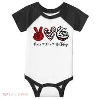 Peace Love Bulldogs Infant Baby Jersey Bodysuit thumb 0