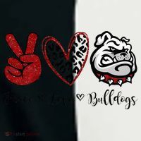 Peace Love Bulldogs Women's Tri-Blend 3/4-Sleeve Raglan Shirt thumb 4