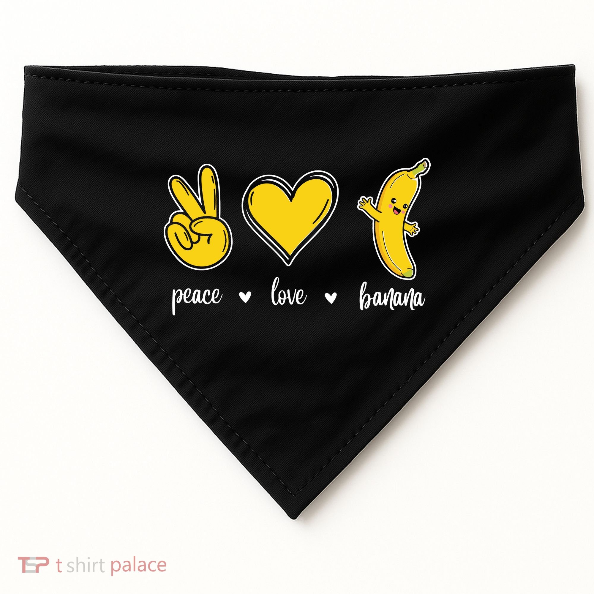 Peace Love Bananas USA-Made Doggie Bandana
