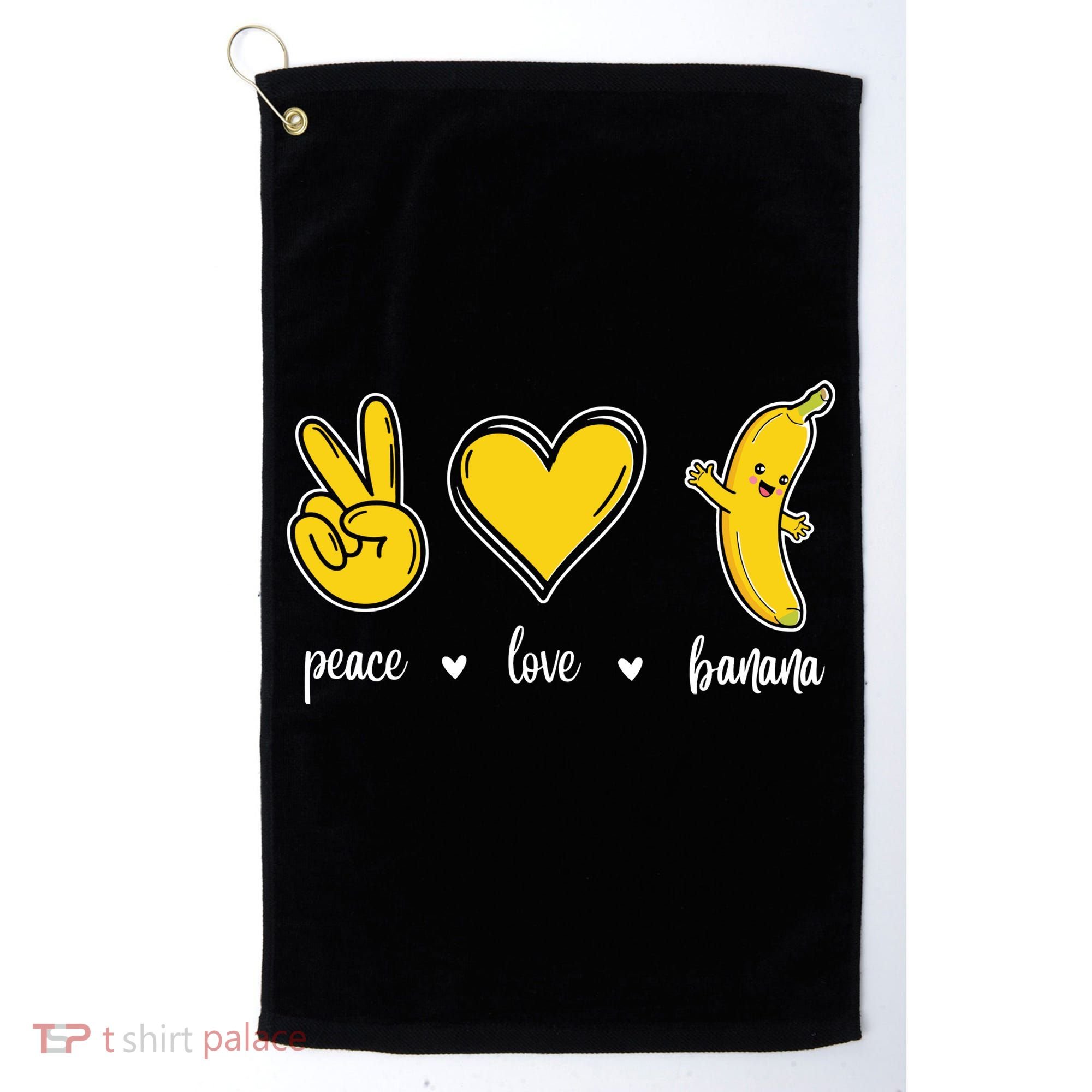 Peace Love Bananas Golf Towel