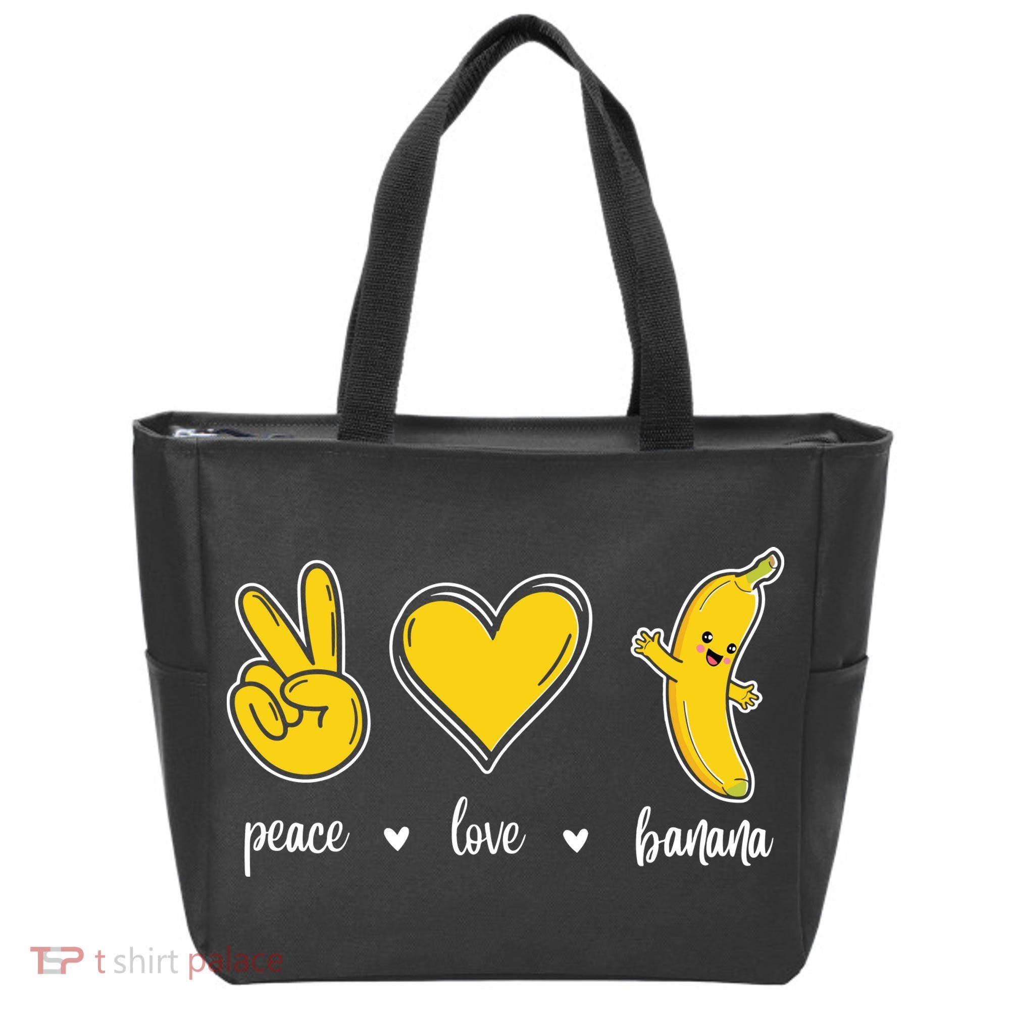 Peace Love Bananas Tote Bag