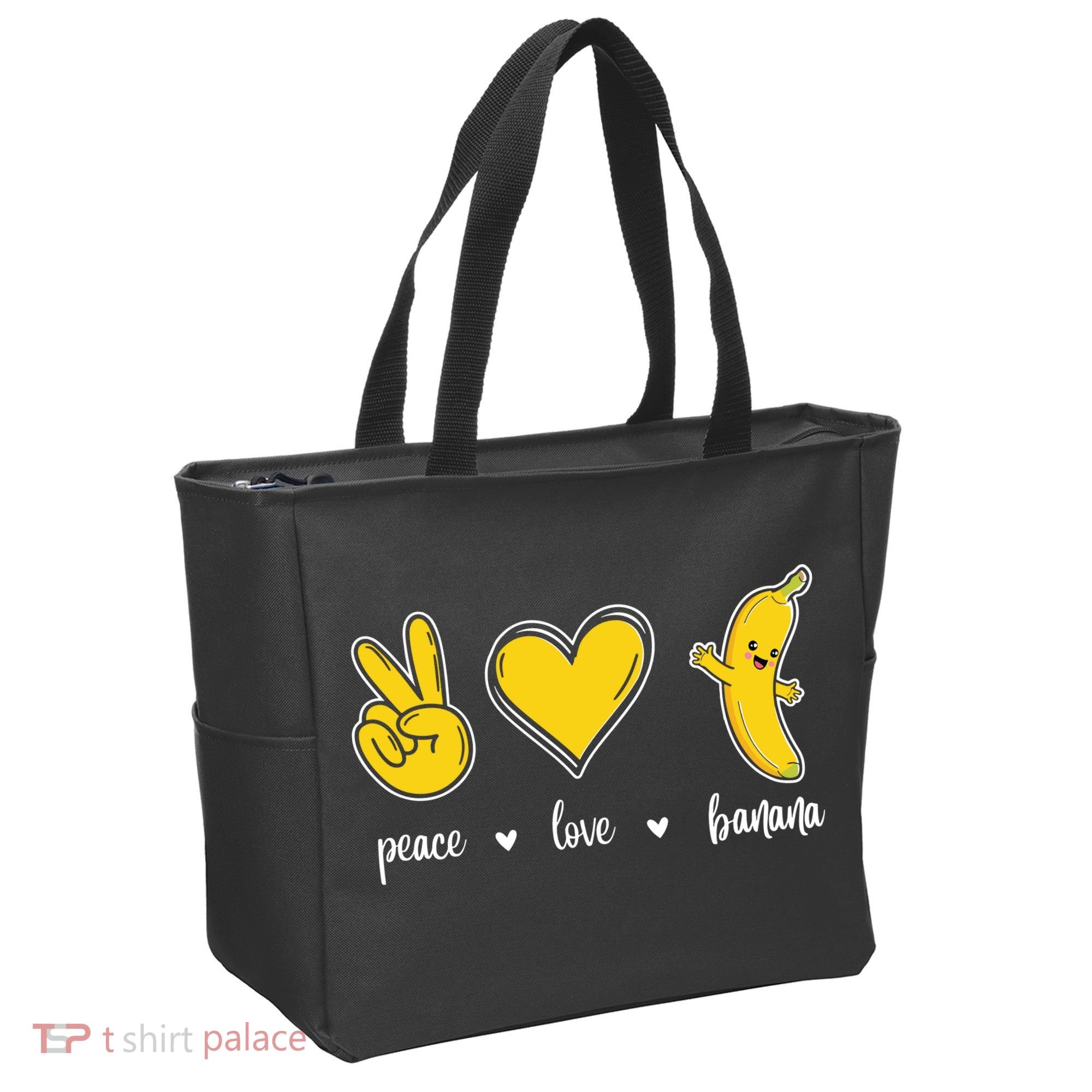 Peace Love Bananas Tote Bag