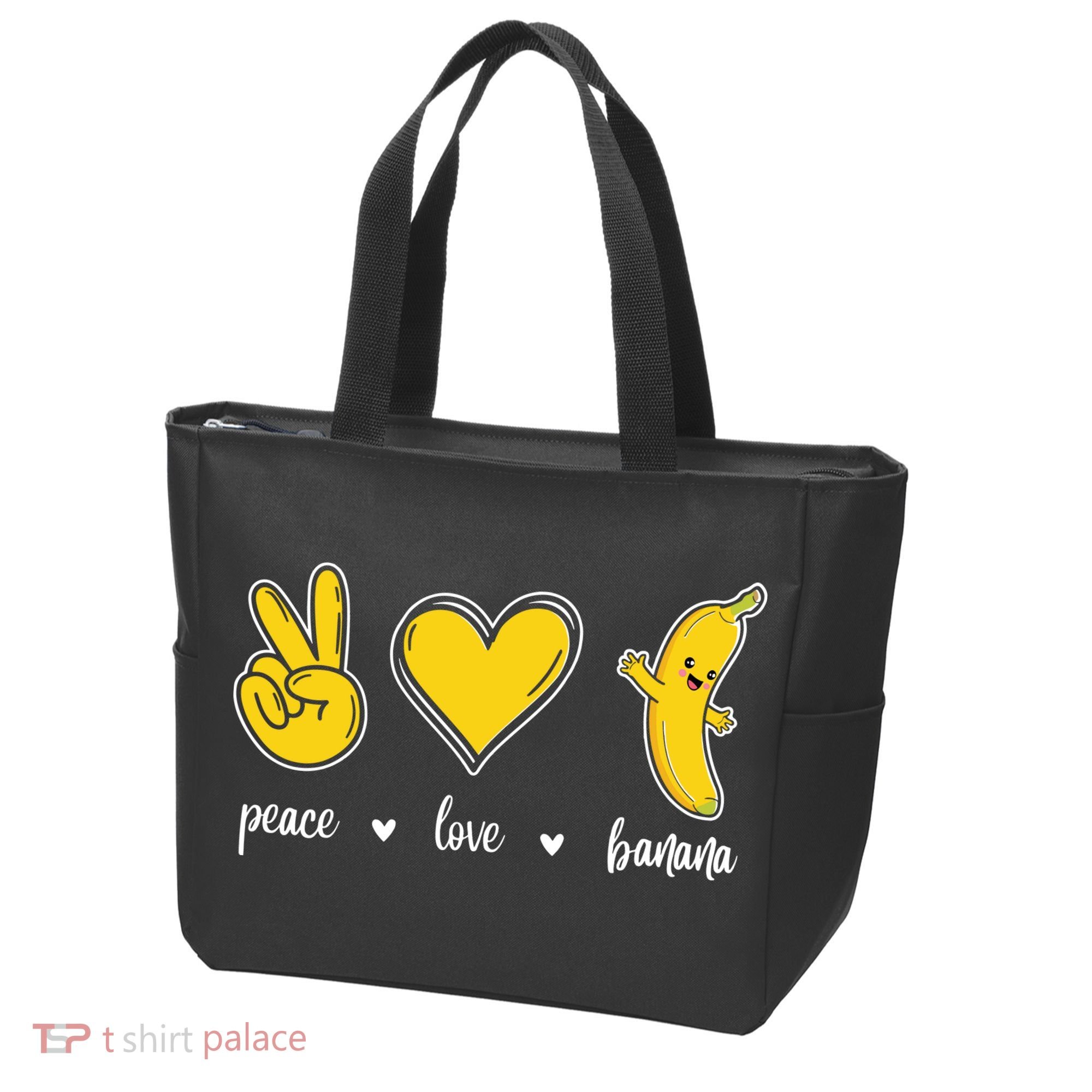 Peace Love Bananas Tote Bag