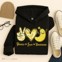 Peace Love Bananas Fresh Banana Fruit Lover Women Hoodie thumb 4