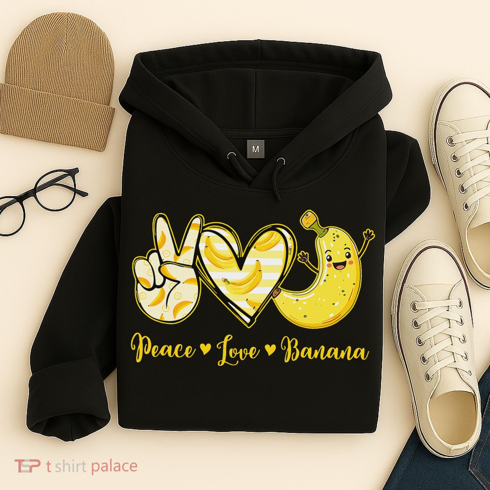 Peace Love Bananas Fresh Banana Fruit Lover Women Hoodie