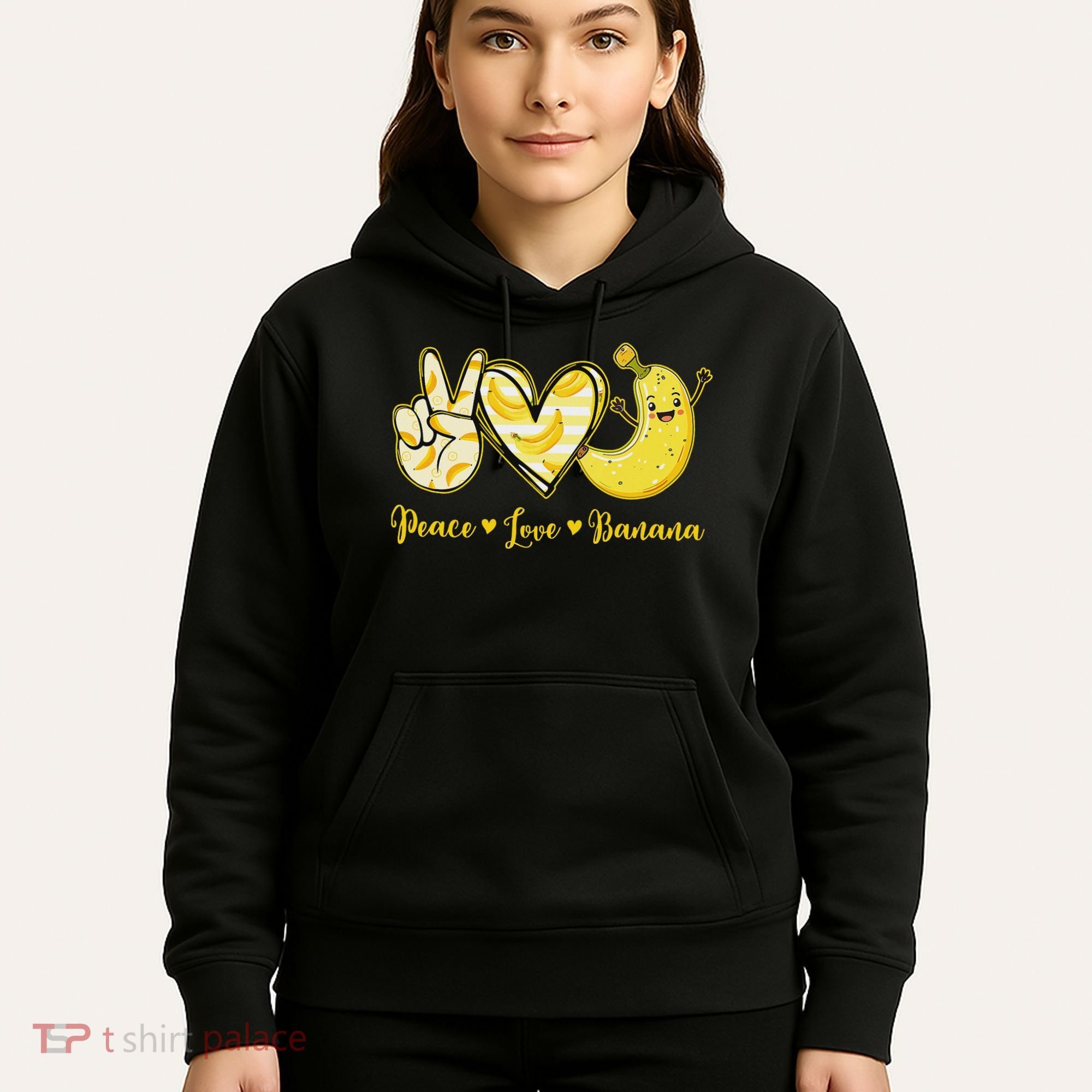 Peace Love Bananas Fresh Banana Fruit Lover Women Hoodie