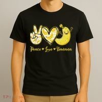 Peace Love Bananas Fresh Banana Fruit Lover Women T-Shirt thumb 3
