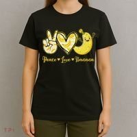 Peace Love Bananas Fresh Banana Fruit Lover Women T-Shirt thumb 4
