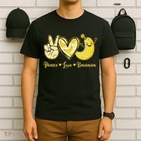 Peace Love Bananas Fresh Banana Fruit Lover Women T-Shirt thumb 6