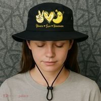 Peace Love Bananas Fresh Banana Fruit Lover Women Bucket Hat thumb 3