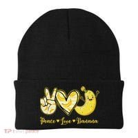 Peace Love Bananas Fresh Banana Fruit Lover Women Beanie thumb 0
