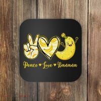 Peace Love Bananas Fresh Banana Fruit Lover Women Coaster thumb 0