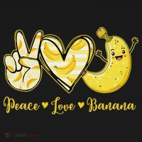 Peace Love Bananas Fresh Banana Fruit Lover Women Mousepad thumb 1