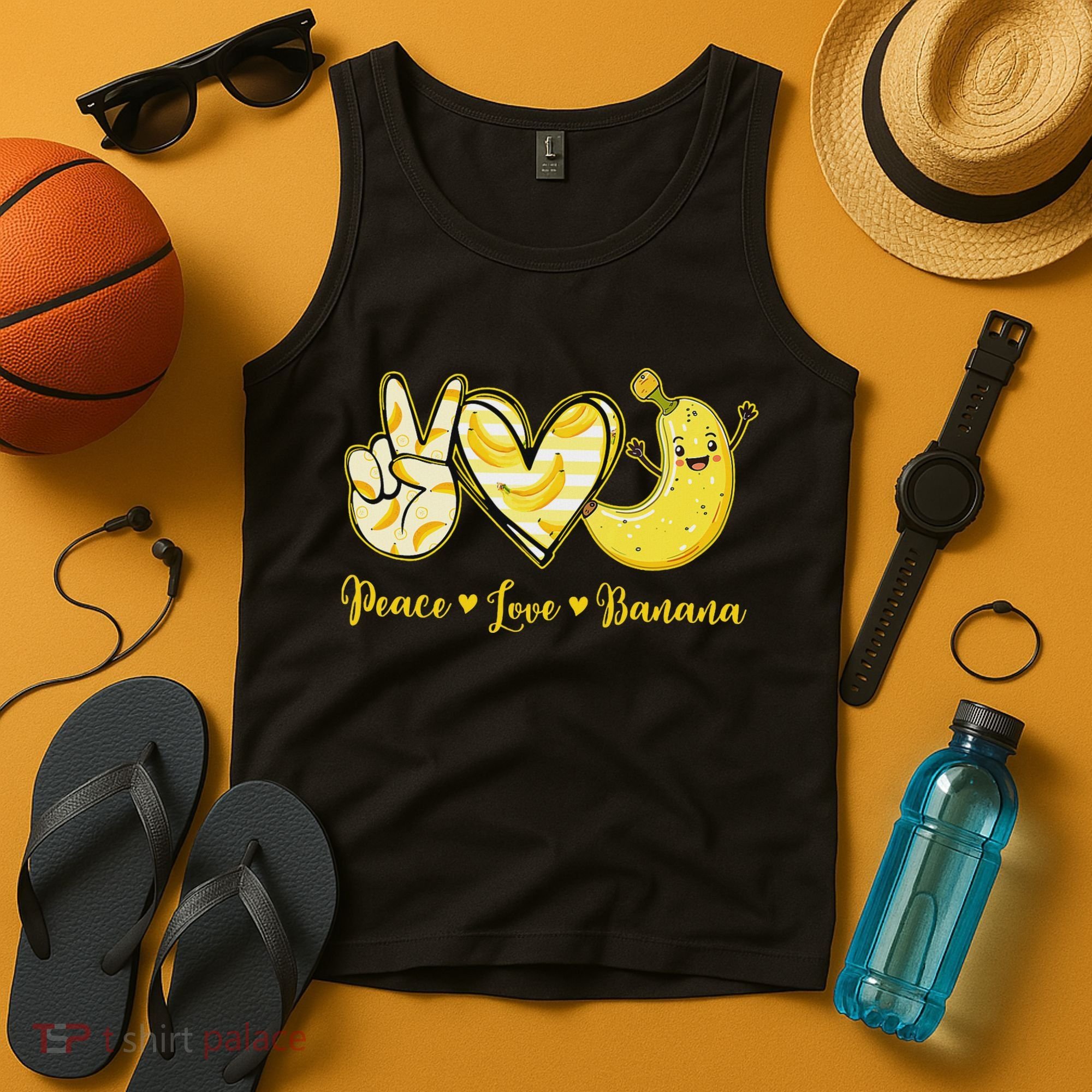 Peace Love Bananas Fresh Banana Fruit Lover Women Tank Top