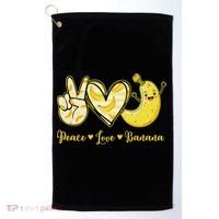 Peace Love Bananas Fresh Banana Fruit Lover Women Golf Towel thumb 0