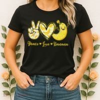 Peace Love Bananas Fresh Banana Fruit Lover Women Women's T-Shirt thumb 2