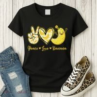 Peace Love Bananas Fresh Banana Fruit Lover Women Women's T-Shirt thumb 3