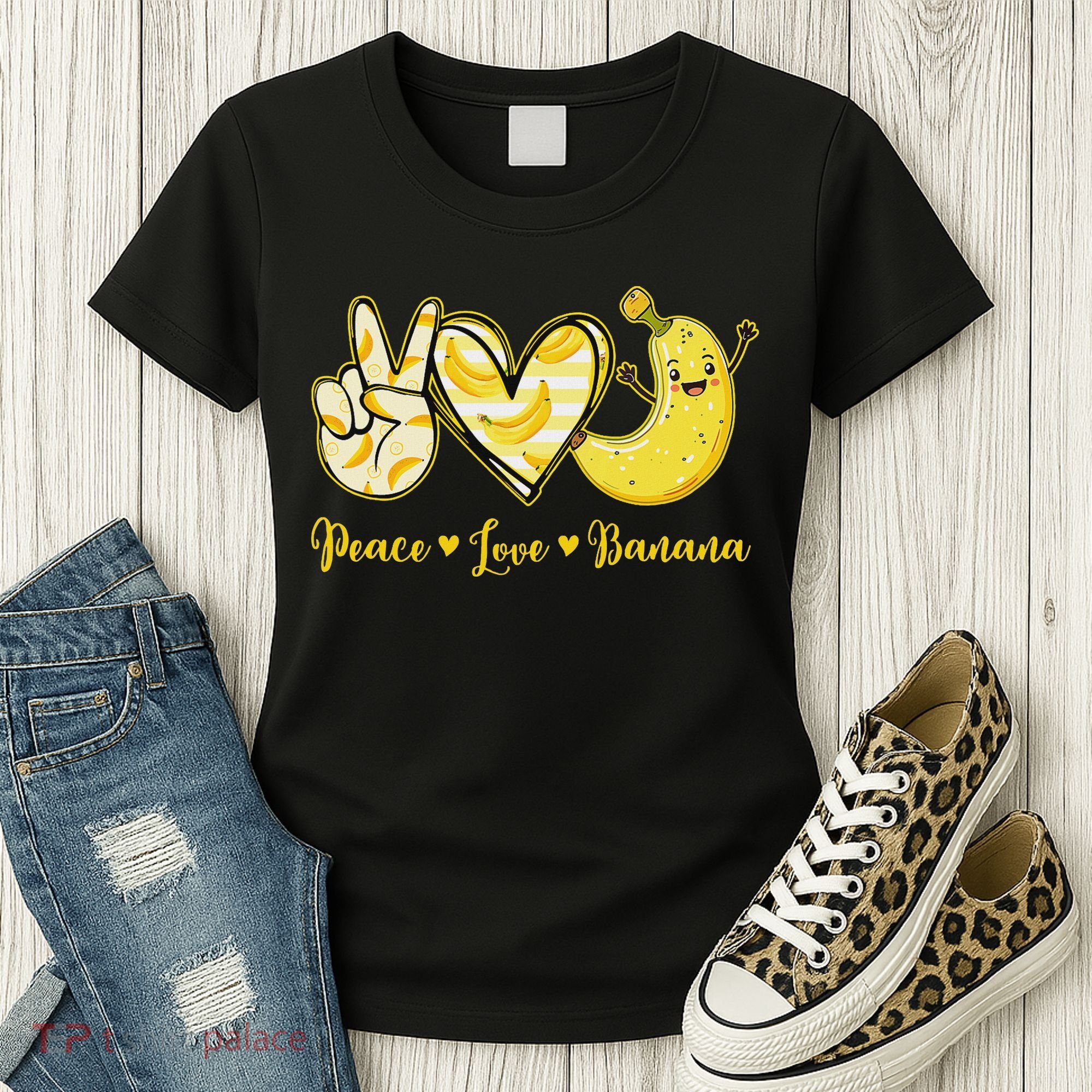 Peace Love Bananas Fresh Banana Fruit Lover Women Women's T-Shirt