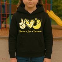 Peace Love Bananas Fresh Banana Fruit Lover Women Kids Hoodie thumb 3