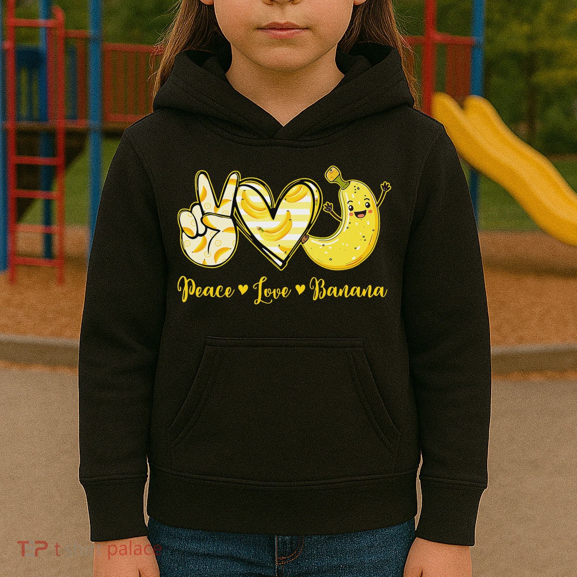 Peace Love Bananas Fresh Banana Fruit Lover Women Kids Hoodie