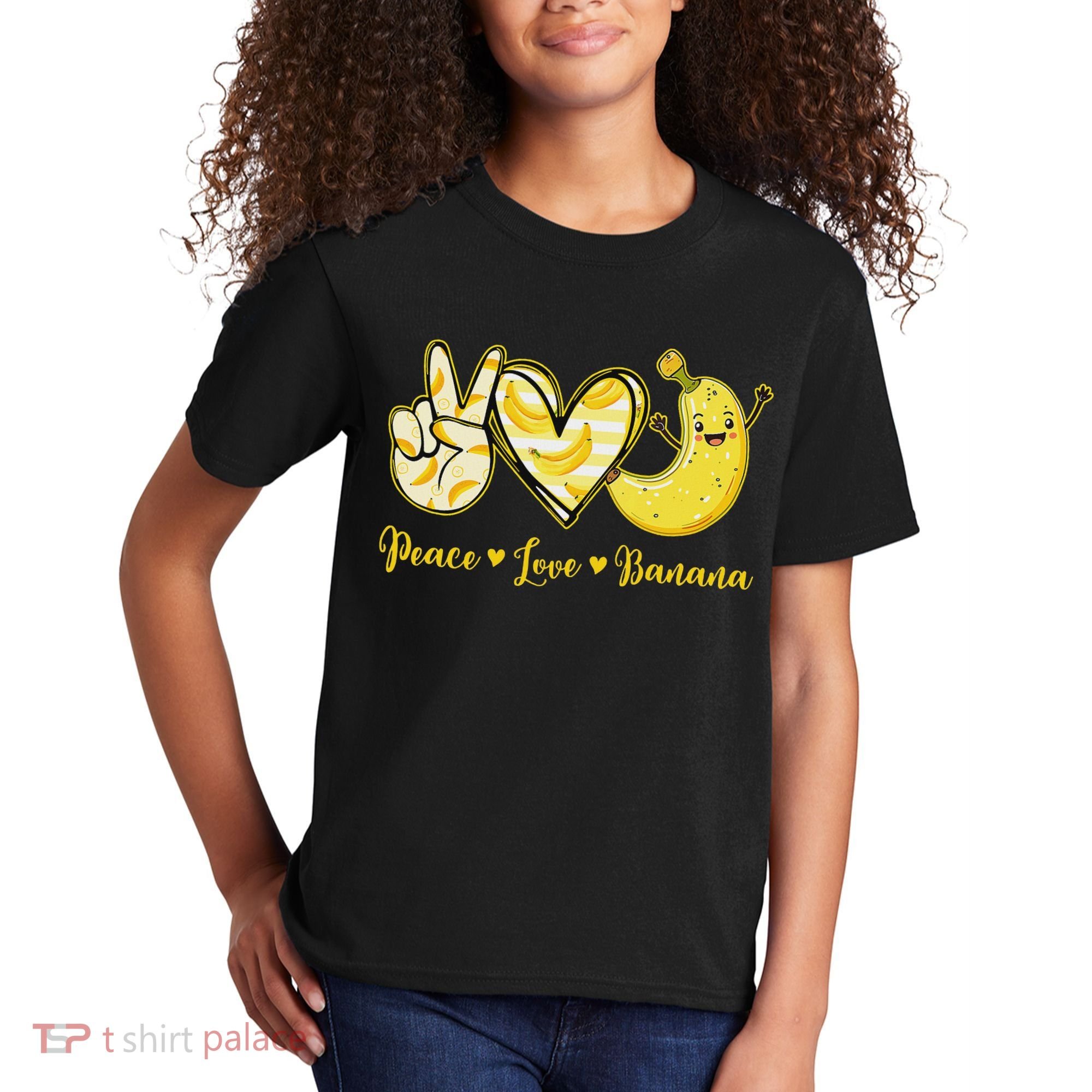 Peace Love Bananas Fresh Banana Fruit Lover Women Kids T-Shirt