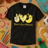Peace Love Bananas Fresh Banana Fruit Lover Women Kids T-Shirt thumb 3
