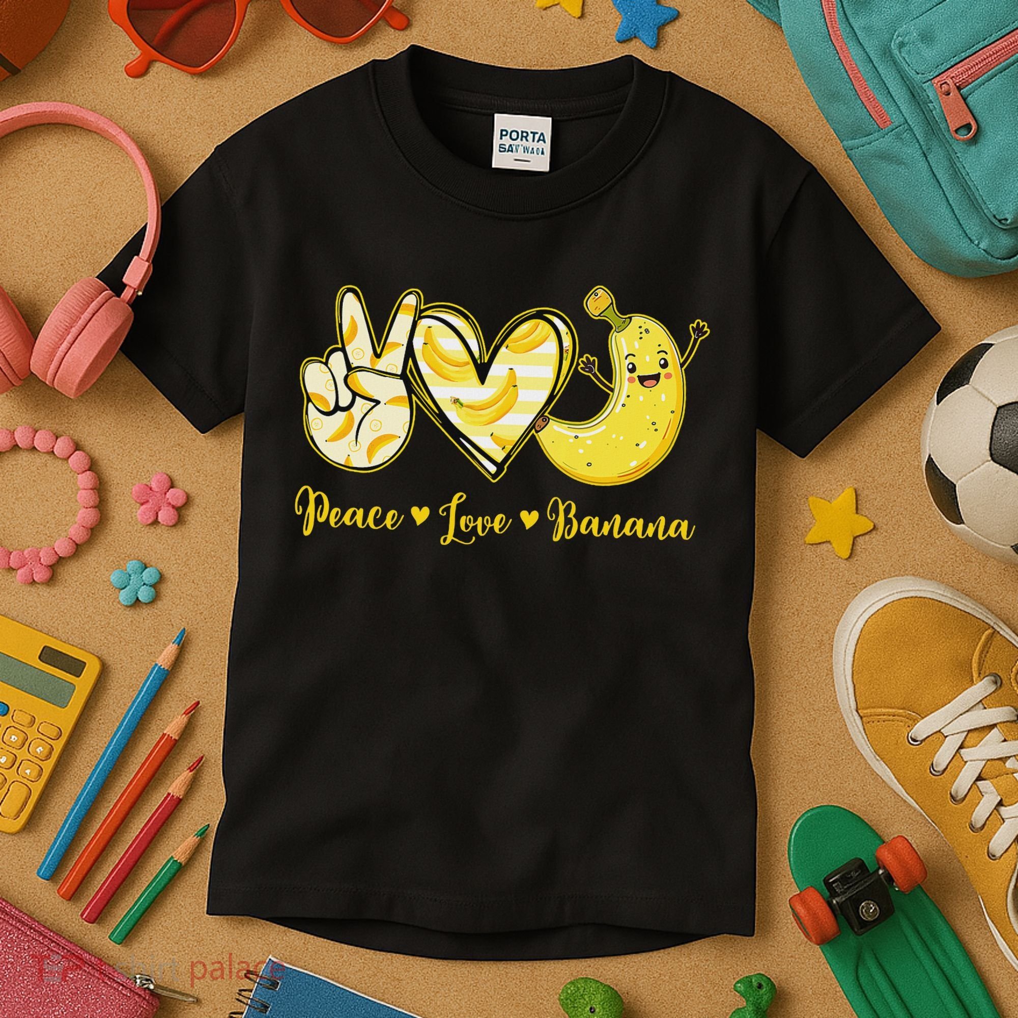 Peace Love Bananas Fresh Banana Fruit Lover Women Kids T-Shirt