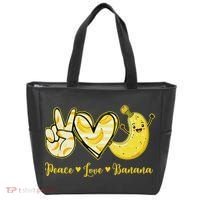 Peace Love Bananas Fresh Banana Fruit Lover Women Tote Bag thumb 0