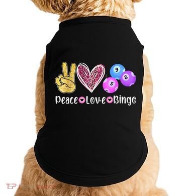 Peace Love Bingo Funny Bingo Lover Doggie Tank