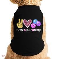 Peace Love Bingo Funny Bingo Lover Doggie Tank thumb 0