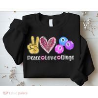 Peace Love Bingo Funny Bingo Lover Sweatshirt thumb 2