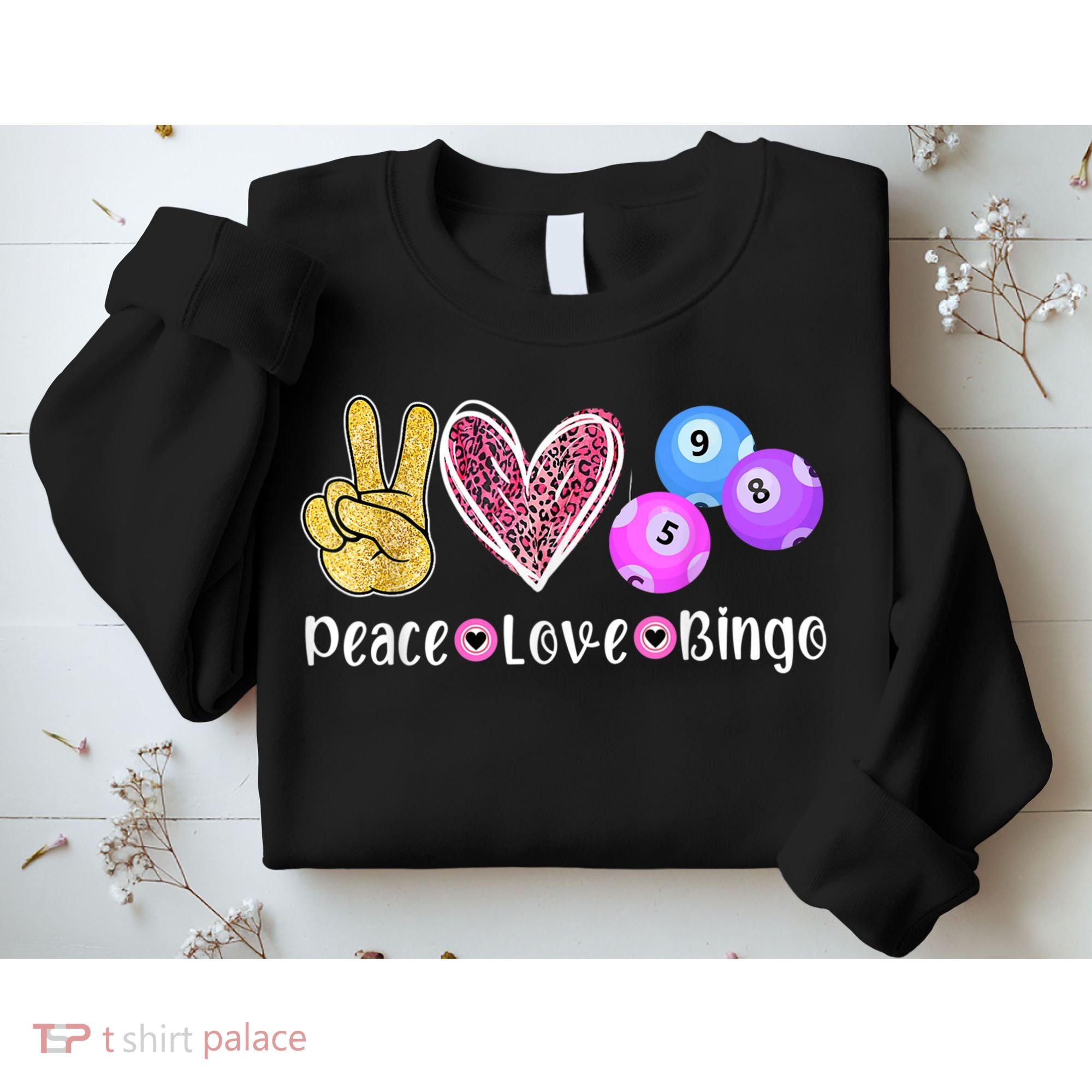 Peace Love Bingo Funny Bingo Lover Sweatshirt
