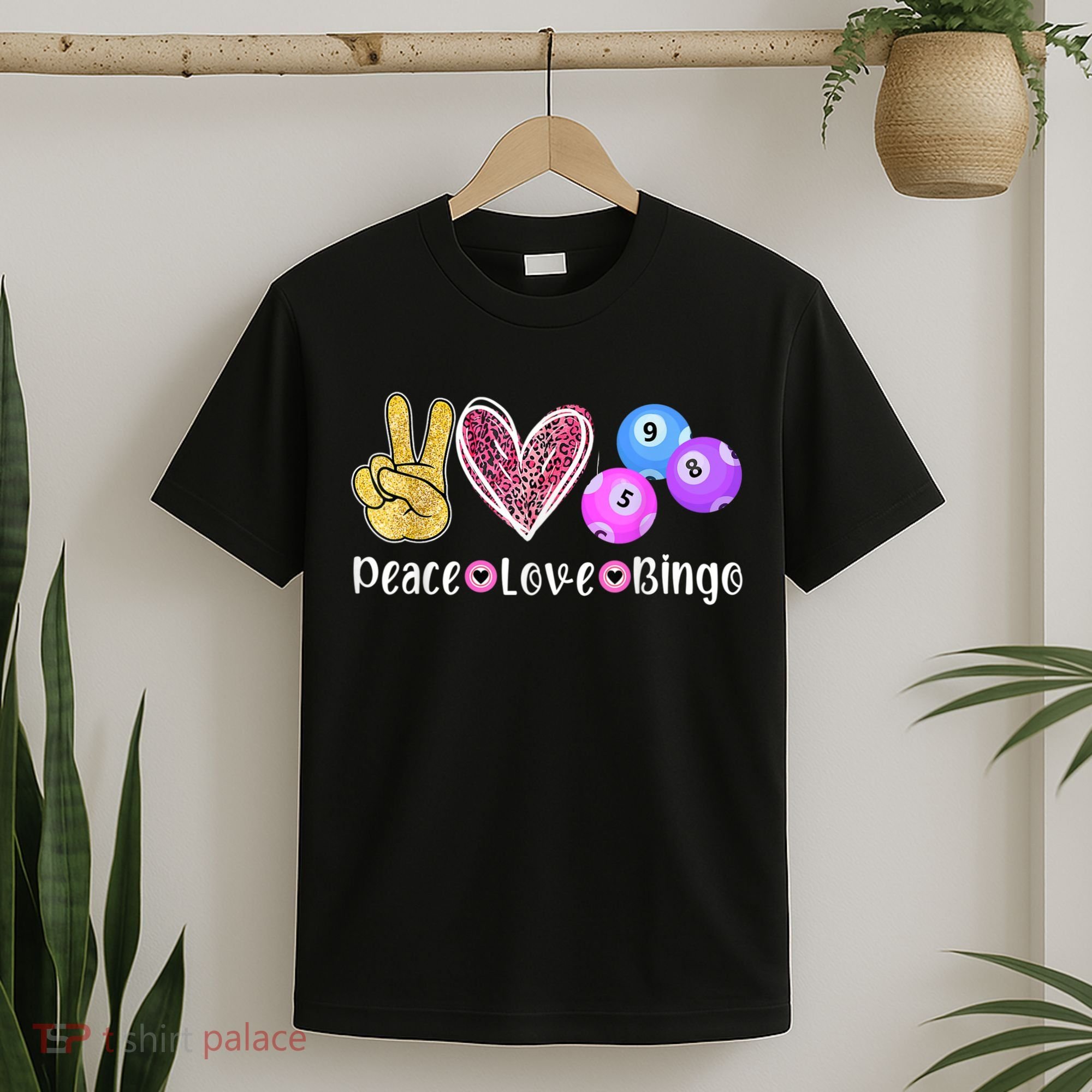 Peace Love Bingo Funny Bingo Lover T-Shirt