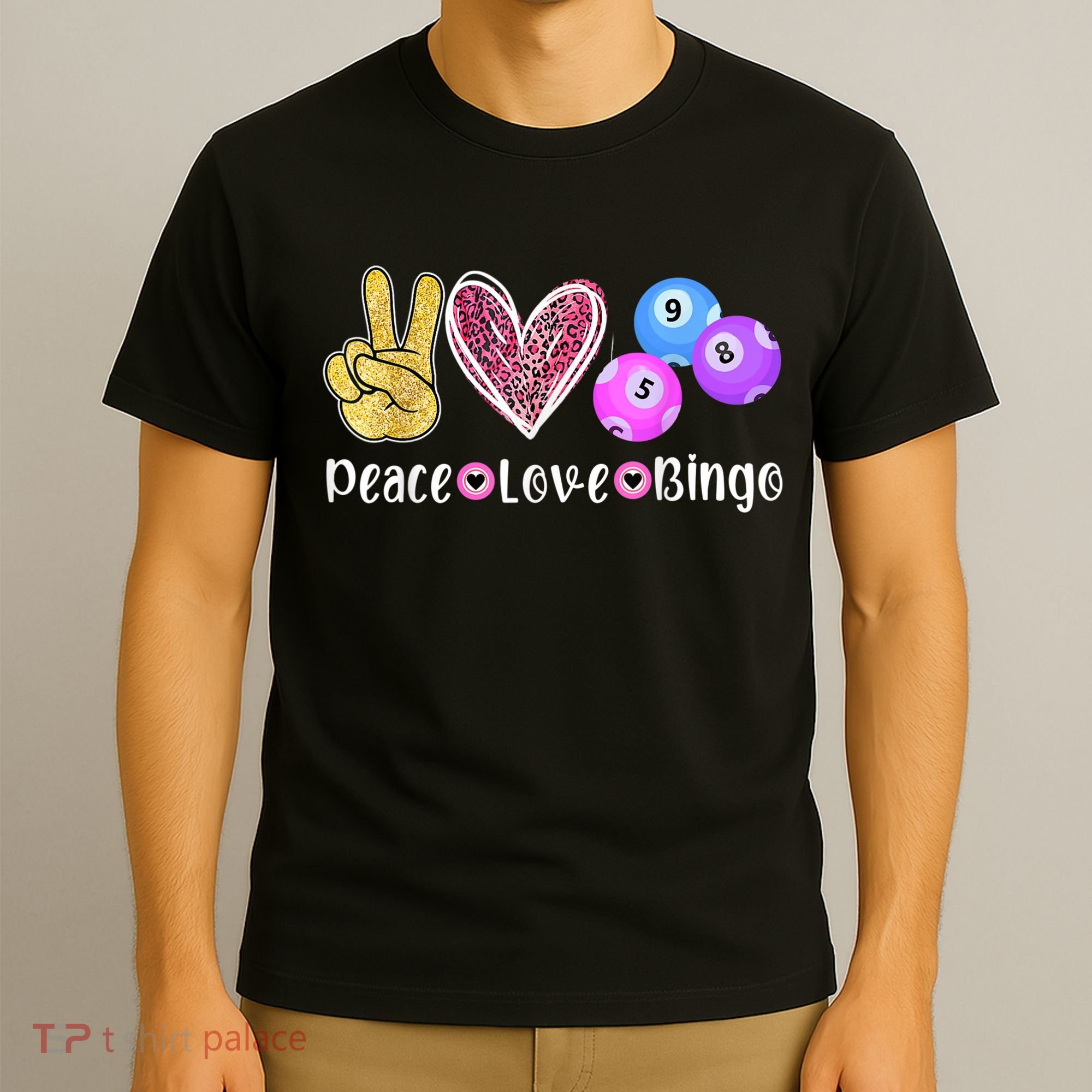Peace Love Bingo Funny Bingo Lover T-Shirt