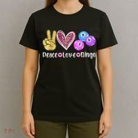 Peace Love Bingo Funny Bingo Lover T-Shirt thumb 4