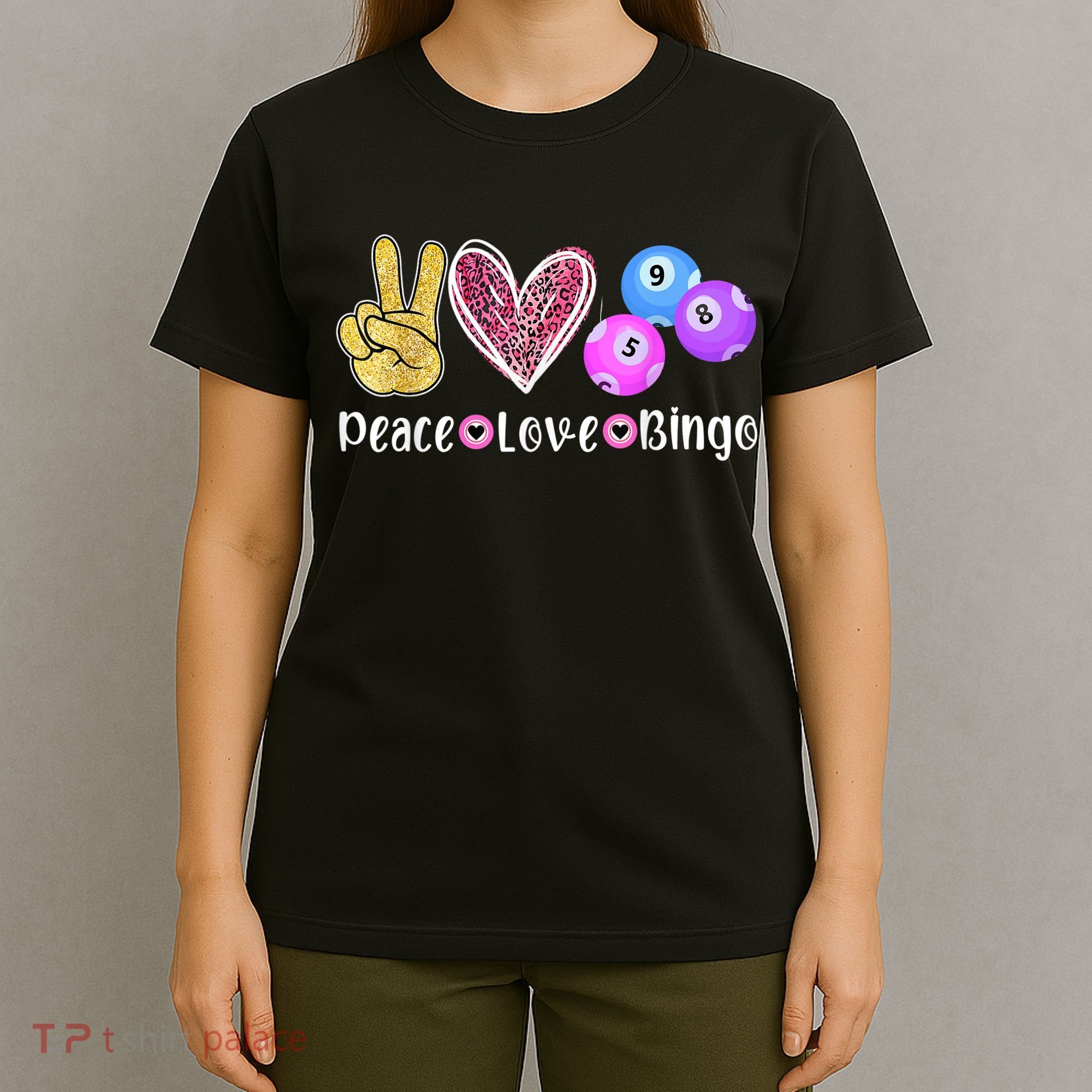 Peace Love Bingo Funny Bingo Lover T-Shirt