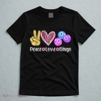 Peace Love Bingo Funny Bingo Lover T-Shirt thumb 5