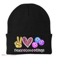 Peace Love Bingo Funny Bingo Lover Beanie thumb 0