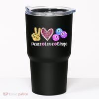 Peace Love Bingo Funny Bingo Lover Tumbler thumb 0