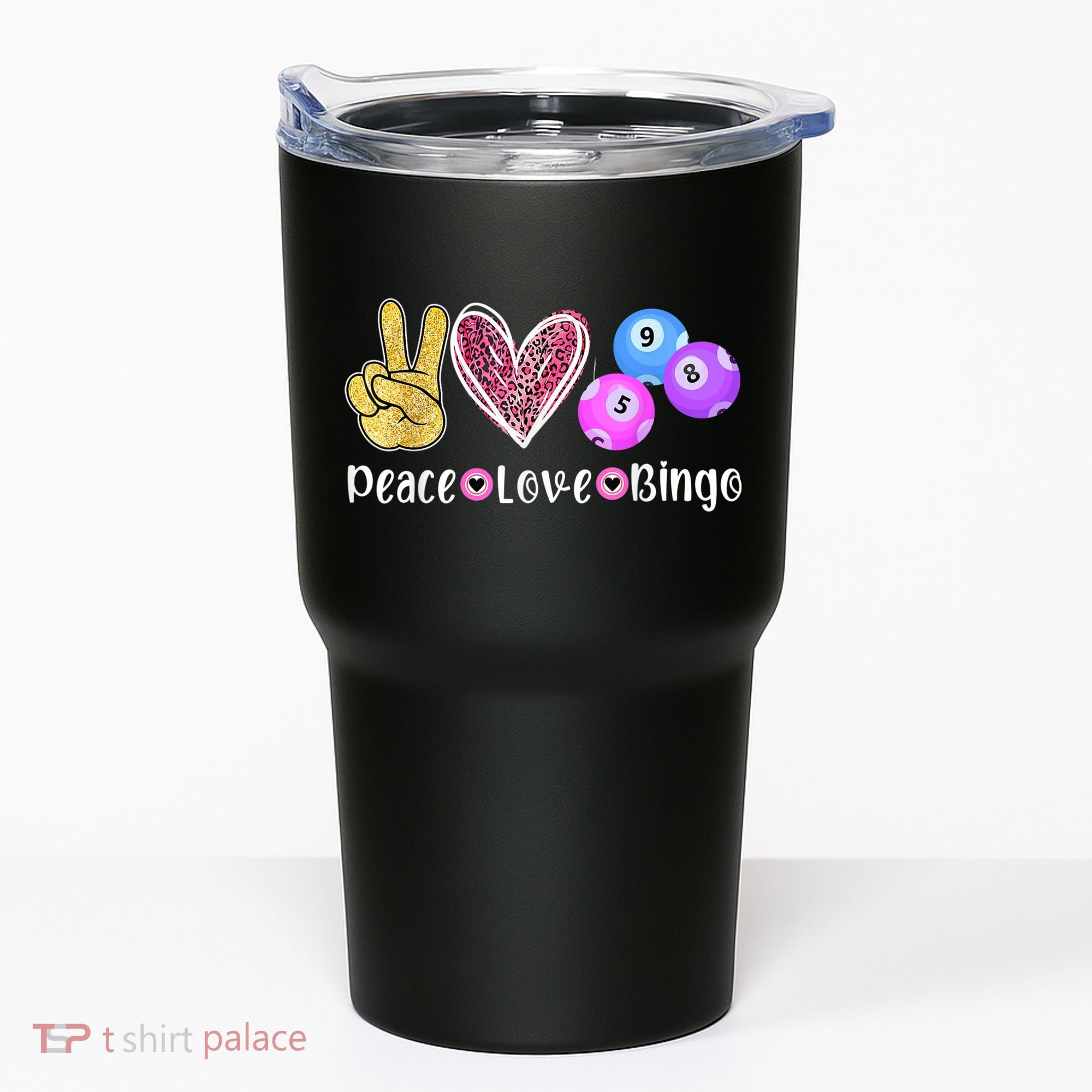 Peace Love Bingo Funny Bingo Lover Tumbler