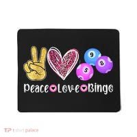 Peace Love Bingo Funny Bingo Lover Mousepad thumb 0