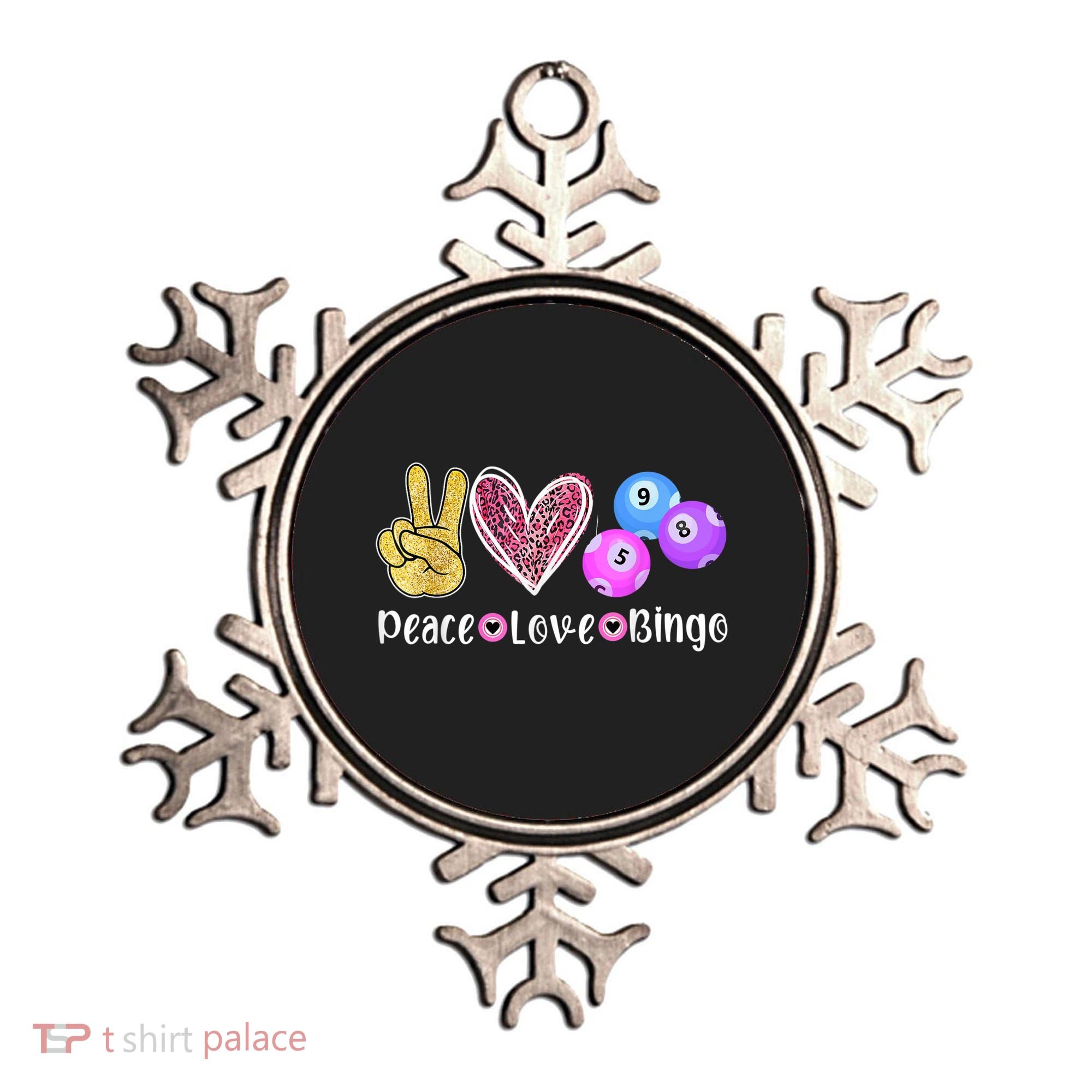 Peace Love Bingo Funny Bingo Lover Ornament