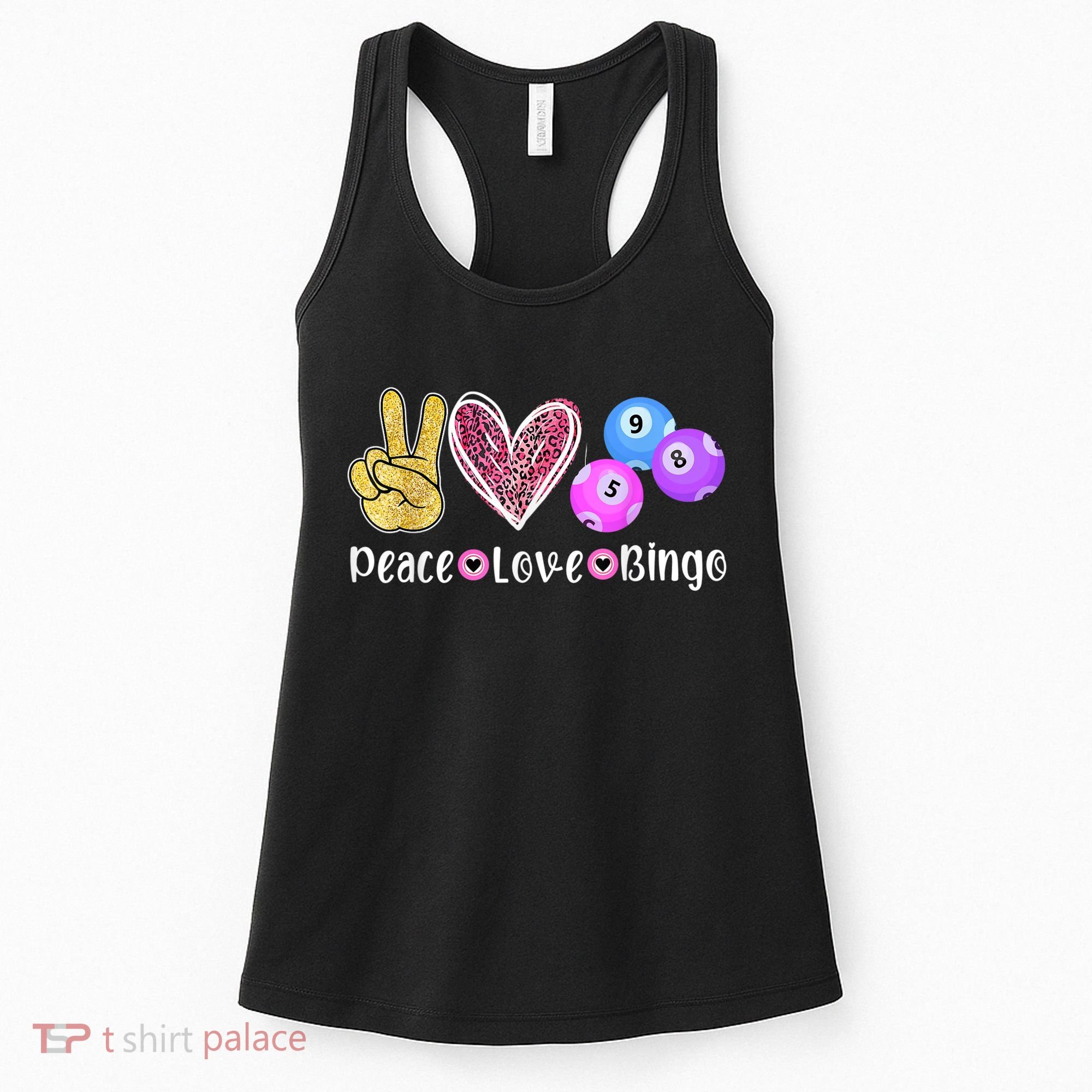 Peace Love Bingo Funny Bingo Lover Women's Tank Top